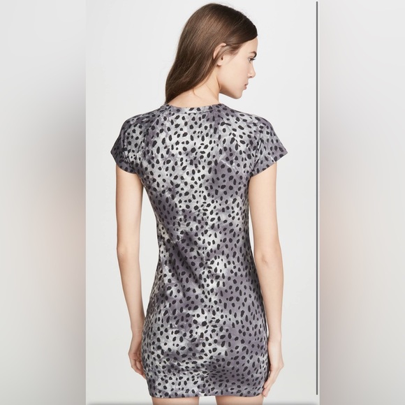 Monrow Grey Tye-Dye Cheetah Print T-Shirt Dress - NWT (XS) - Picture 3 of 4